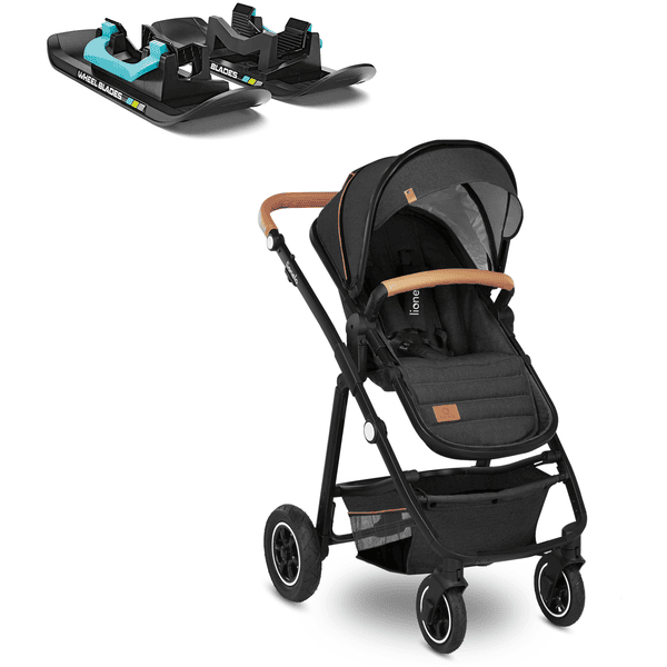 lionelo Kinderwagen Amber 3 in 1 Grey Graphite inclusief Wheelblades