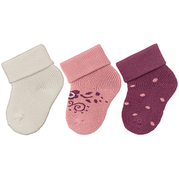 Sterntaler Chaussettes premier âge pack de 3 fleurs écrues 