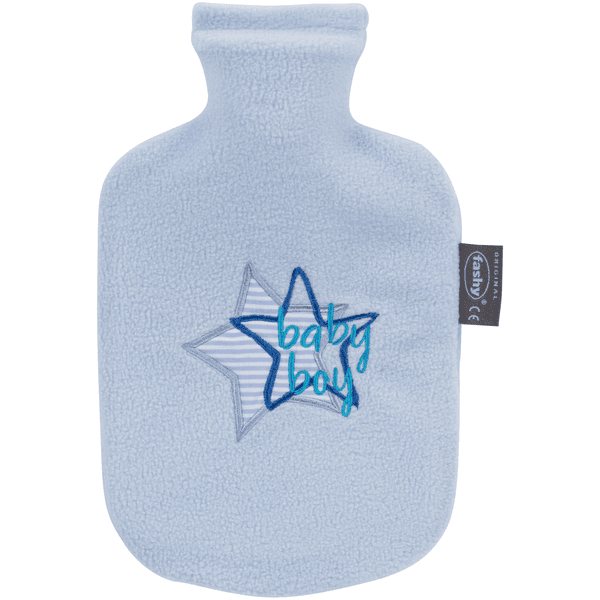 fashy ® Varmtvandsflaske 0,8L med låg, kongeblå