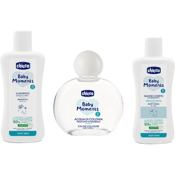 chicco baby moments Set 1 Baño Corporal 200 ml, Champú 200 ml