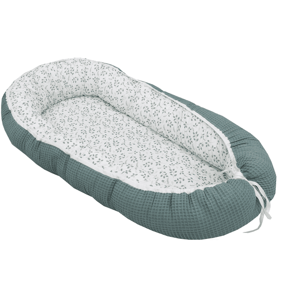 ULLENBOOM Baby Nest &amp; Cocoon Waffle Motif Floral Green