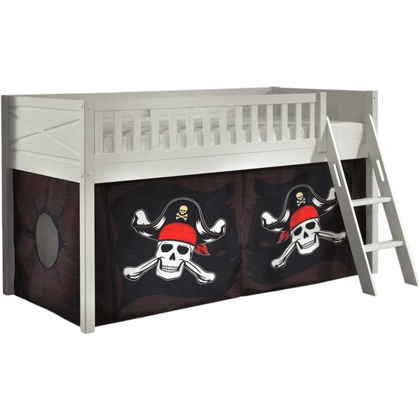 VIPACK Lit mezzanine enfant SCOTT Caribian Pirate blanc 90x200 cm
