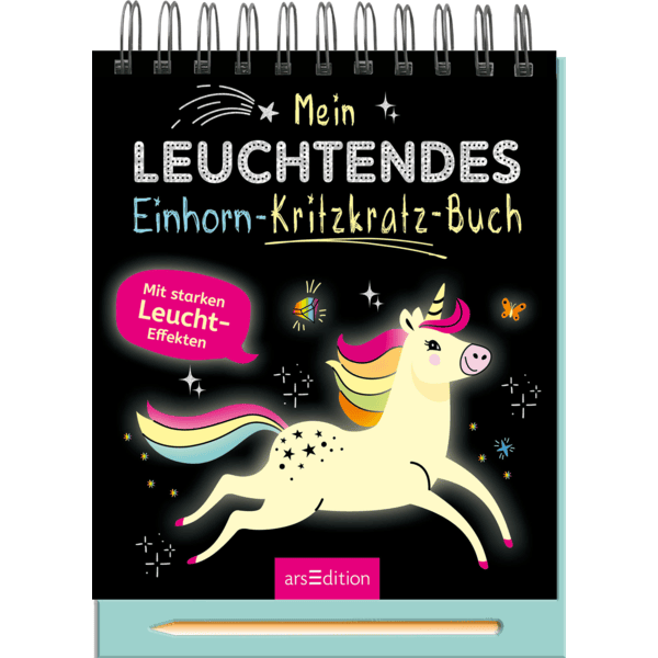 arsEdition Mein leuchtendes Einhorn-Kritzkratz-Buch
