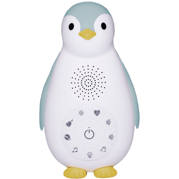 ZAZU ZOE - Pinguino luce notturna con suoni Bluetooth blu