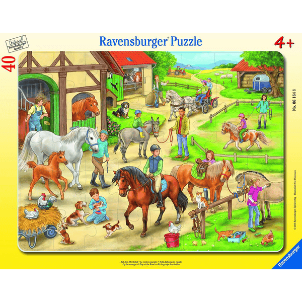 Ravensburger Frame puzzle, 40 pieces - På hestegården