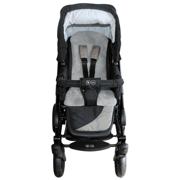 HEITMANN Protector para carrito de bebé piel cordero gris