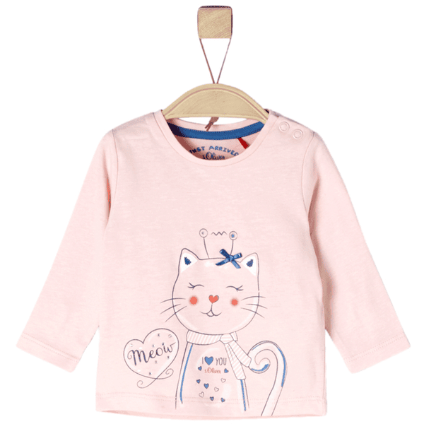 s.Oliver Girl Maglietta manica lunga s melange roseo melange