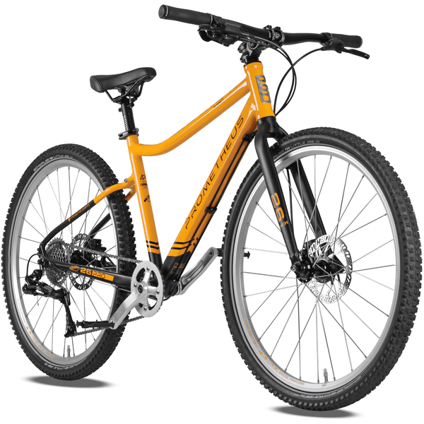PROMETHEUS BICYCLES PRO®-barnesykkel 26 tommer svart matt Orange SUNSET