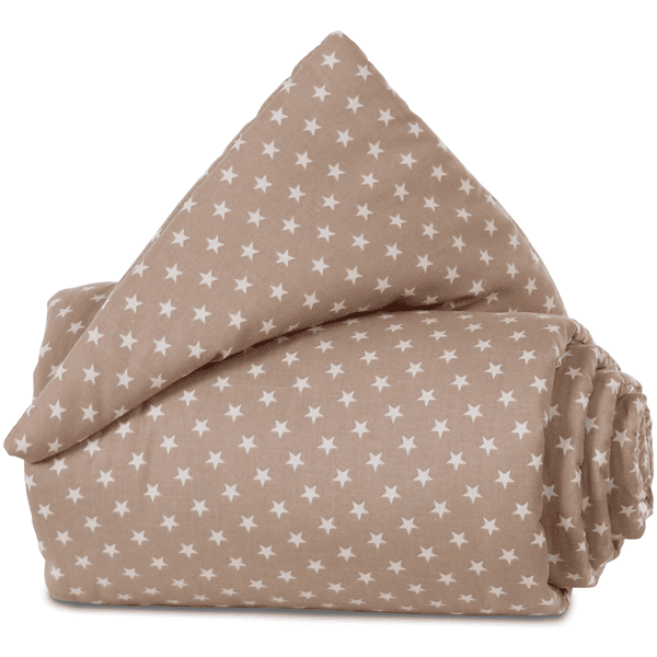 babybay Nestchen Maxi hellbraun Sterne weiß 168 x 24 cm