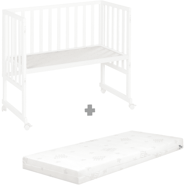 roba Safe asleep® 3 i 1 barneseng og samsoving hvit + madrass