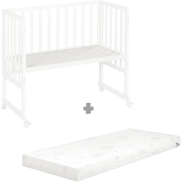 roba Stuben- und Beistellbett safe asleep® 3 in 1 weiß + Matratze