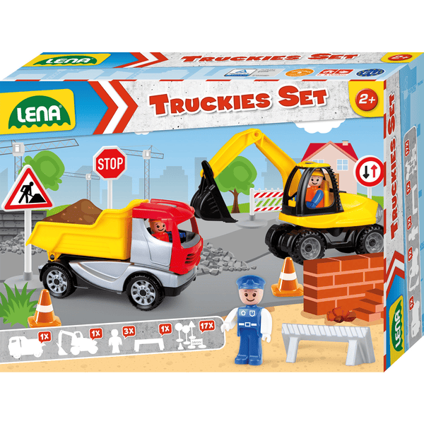 LENA® Figurines pelleteuse camion benne chantier Truckies 