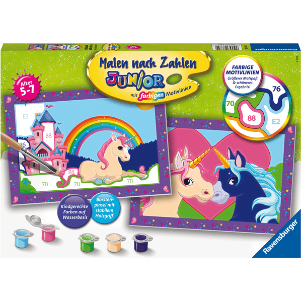 Ravensburger Malen nach Zahlen Junior - Bunte Einhornwelt