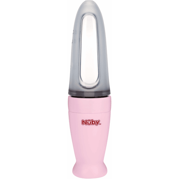 Nûby cuchara especial de PP con recipiente de silicona de 90 ml en color rosa
