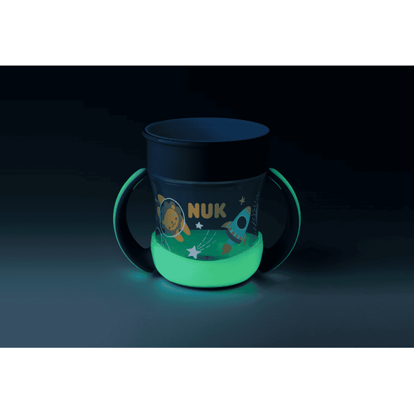 NUK Tasse enfant poignées Mini Magic Cup Night dès 6 mois, 160 ml, bleu