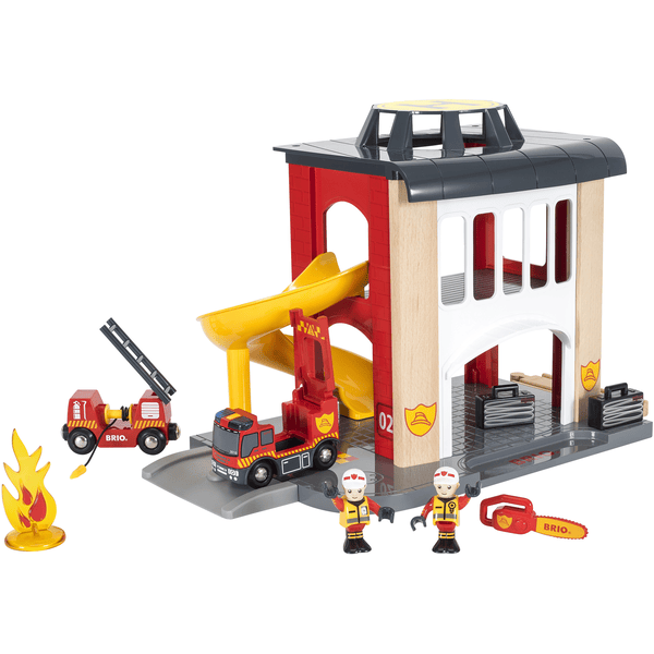 BRIO® WORLD Große Feuerwehr-Station mit Einsatzfahrzeug 33833