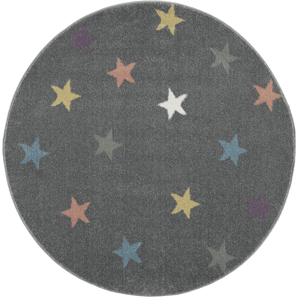 LIVONE Happy Rugs Fame kindertapijt zilvergrijs/multi rond