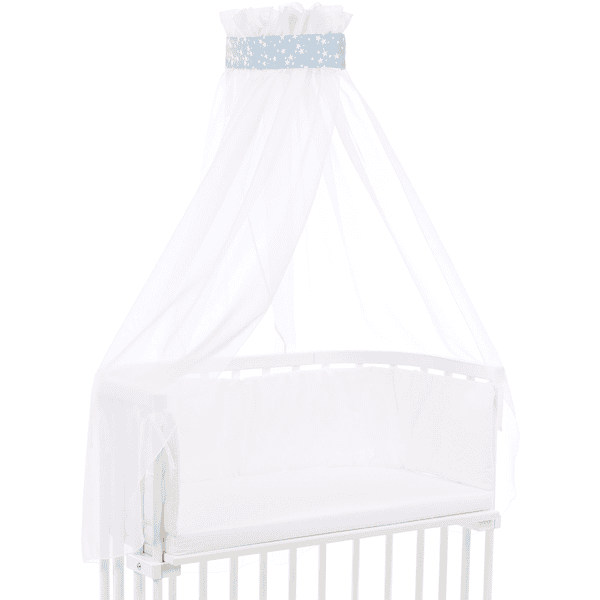 babybay® capota piqué con lazo adaptable a todos los modelos azul celeste estrellas blanco