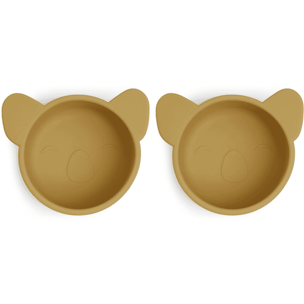 nuuroo Bol enfant koala rose silicone Dusty Yellow lot de 2