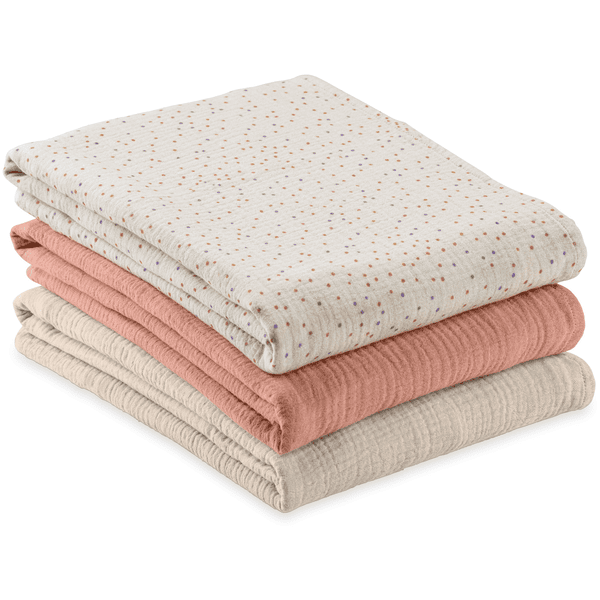 hauck Rullekluter Cuddle N Clean Sett med 3 stk. beige prikker/kork/beige