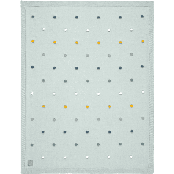 LÄSSIG Baby tæppe strikkede prikker light mint 80 x 100 cm