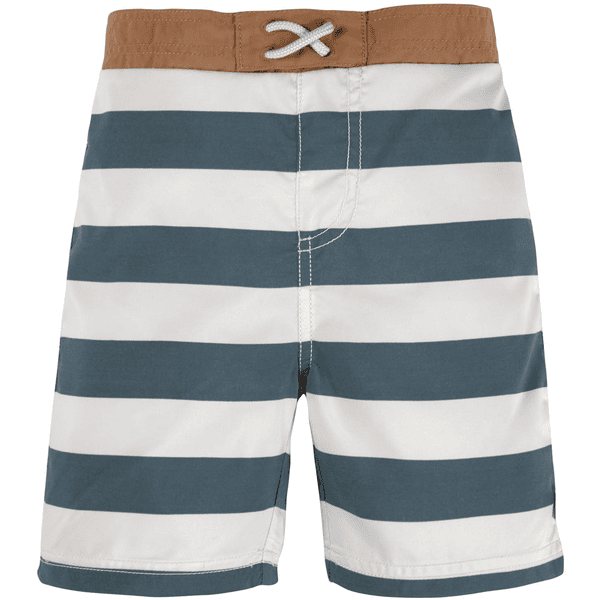 LÄSSIG Stripes Shorts de baño UV bloque blanco azul