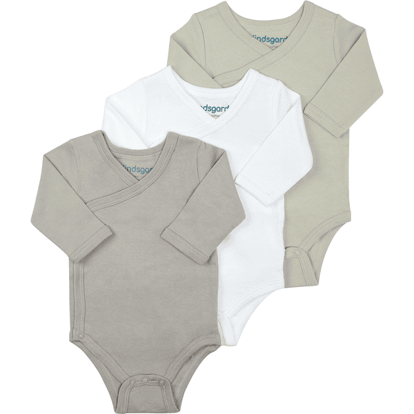 kindsgard Wrap-around bodysuit trunder 3-pack pitkähihainen multi color 