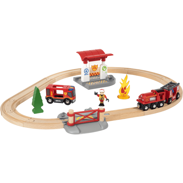 BRIO® WORLD Bahn Feuerwehr Set 33815