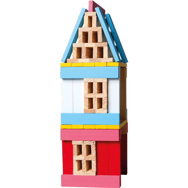 Bino Blocs de construction enfant château bois, 128 pièces