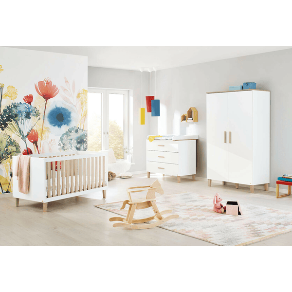 Pinolino Dětský pokoj Lumi dvoudveřový široký s postelí 60 x 120 cm