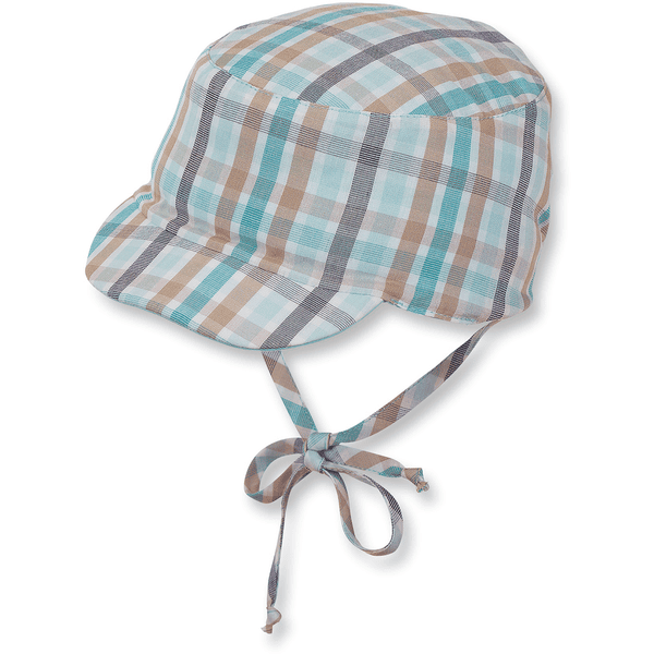 Sterntaler Boys Cappello con visiera a quadri, blu/beige