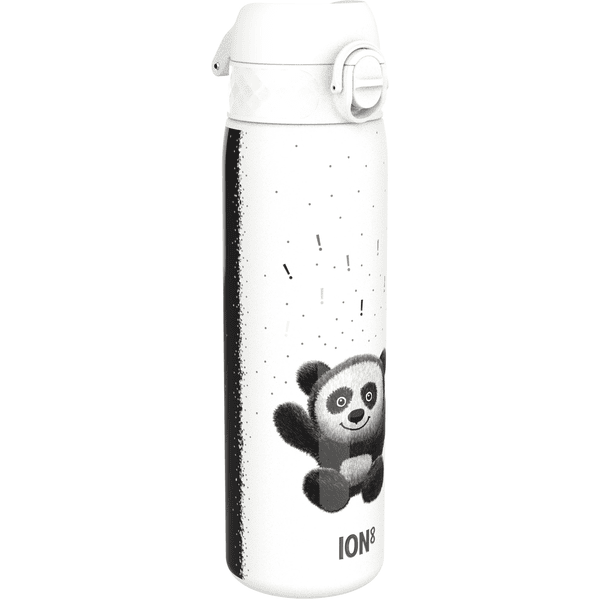 ion8 Trinkflasche auslaufsicher Edelstahl 600 ml Panda / weiß