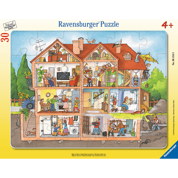 Ravensburger puzzle ramowe - widok wewnątrz domu, 30 części