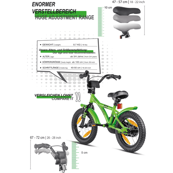 Velo 14 pouces online vert