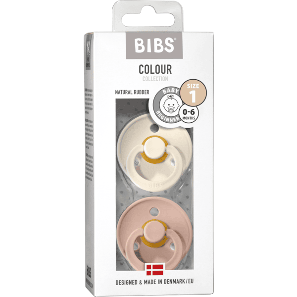 BIBS Chupete Colour Blush / Ivory 0-6 meses 2 unidades 