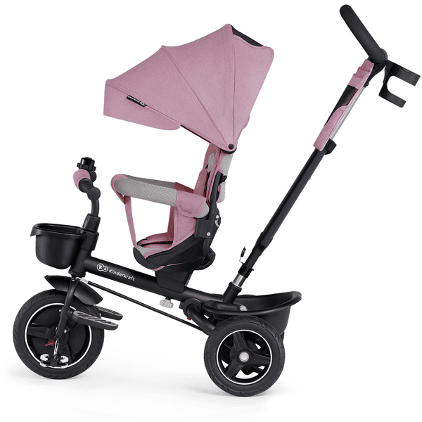 Tricycle évolutif KINDERKRAFT AVEO Rose - 3 roues - Pliable - Pour enfants  de 9 mois à 5 ans