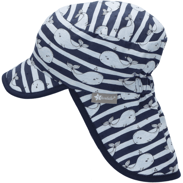 Sterntaler Peaked cap med nakkebeskyttelse hval blå