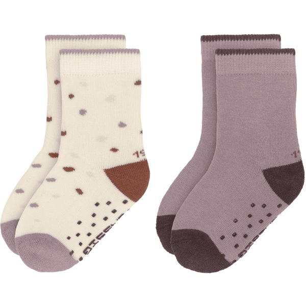 LÄSSIG Kinder Antirutschsocken 2er Pack Tiny Farmer lilac