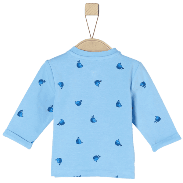 s. Oliver tričko s motivem velryby s dlouhým rukávem světle modré