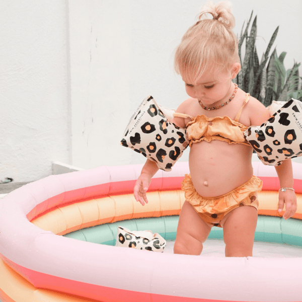 Swim Essentials Brassards de nage enfant panthère beige 0-2 ans