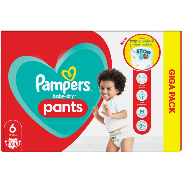Pampers Baby Dry Pants, Gr.6 Extra Large , 15+kg, Giga Pack (1x 84 pikkuhousuvaippaa).