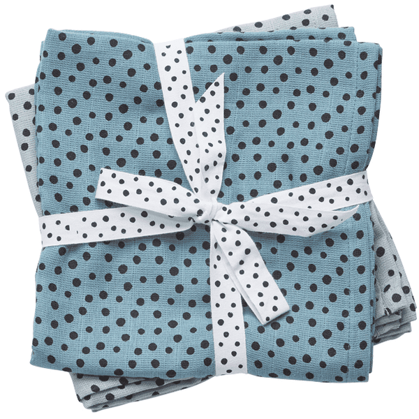 Done by Deer™ Spucktuch 2er-Pack Happy dots Blau