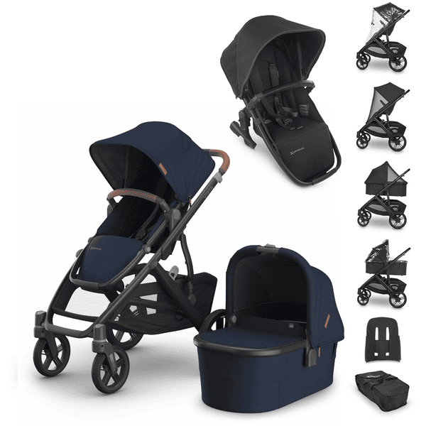 UPPAbaby Geschwisterset Vista V3 Noa Navy inkl. Zweitsitz RumbleSeat Jake Charcoal 