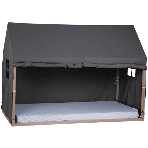 CHILDHOME Toile pour lit cabane au sol anthracite 90x200 cm