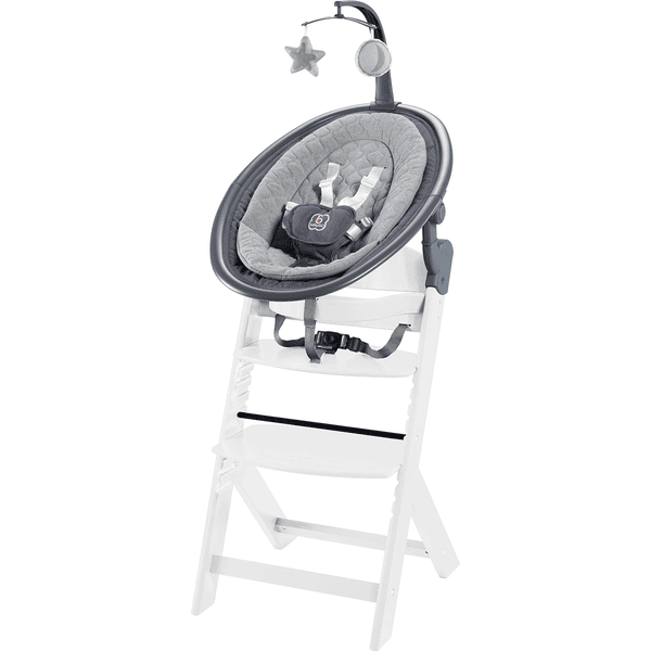 babyGO jídelní židlička set Newborn Family White/Grey