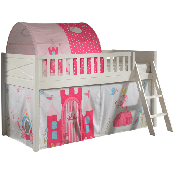 VIPACK Spielbett SCOTT 90 x 200 cm Princess 2-teilig weiß