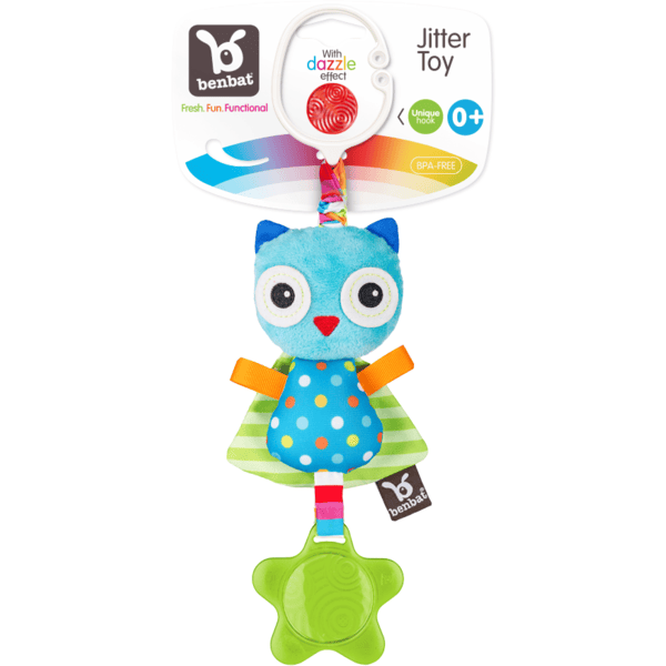 BENBAT Pluszowa zabawka brokatowa Trembler Friend Owl for on the Go