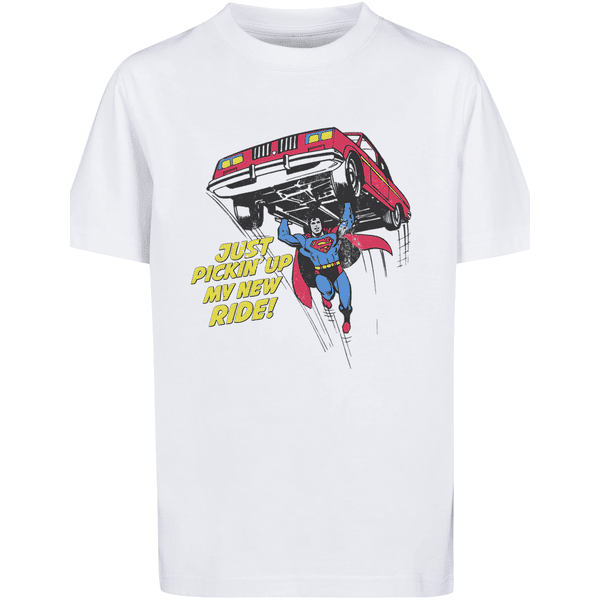 T-Shirt Superman F4NT4STIC Superheld DC New Comics Ride weiß