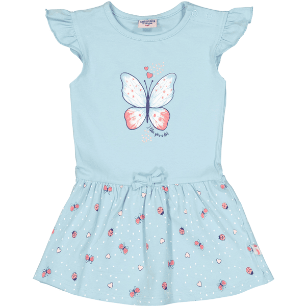 Salt and Pepper Kleid hellblau Butterfly