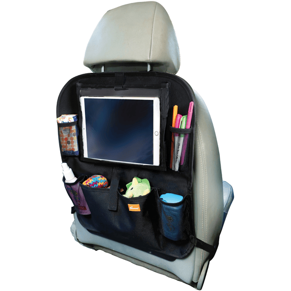 Organizer sedile posteriore per auto con supporto per tablet touch screen +  9 tasche portaoggetti Kick Mats Protezioni per schienale per seggiolini auto